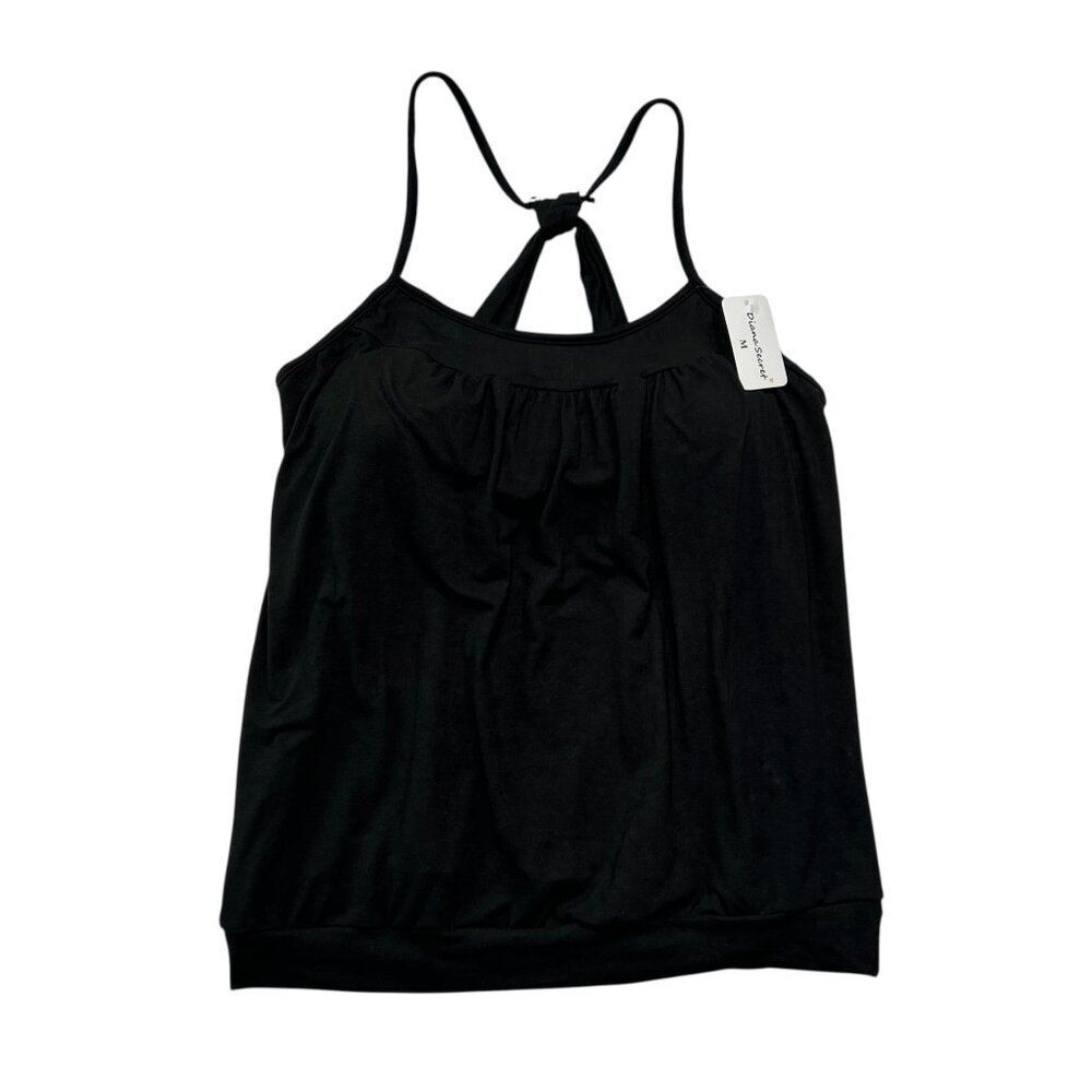 Diana Secret Tank Top Women's Black Padded Bra Summer Athletic Comfort‎ Top